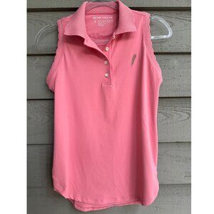 🌸 Peter Millar Sleeveless Golf Polo – Pink UPF 50+ Chechessee Creek Logo (S)